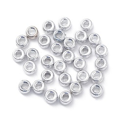 Plaqué Argent Perles de placage en plastique, baril, Plaqué Argent, 9x6.5mm, Trou: 3.7mm, environ1700 pcs / 500 g