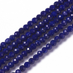 Lapis Lazuli Natural Lapis Lazuli Beads Strands, Faceted, Rondelle, Grade AAA, 3x2.5~3mm, Hole: 0.2mm, about 117pcs/strand, 12.5~12.7 inch(31.8~32.3cm)