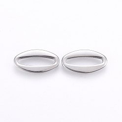 Stainless Steel Color 304 Stainless Steel Linking Rings, Oval, Stainless Steel Color, 14.5x8x1.2mm, Hole: 3x12mm