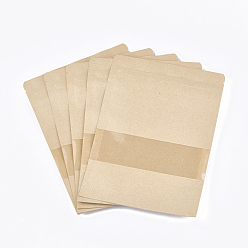 Белый Навахо Многоразовые крафт-бумажные пакеты, закрывающиеся сумки, небольшой пакет из крафт-бумаги, с окном, навахо белый, 24x16 см