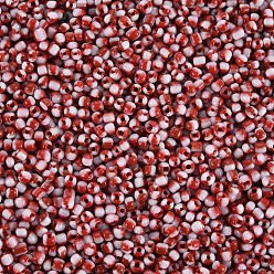 Carmesí 8/0 perlas de cristal de la semilla, colores opacos filtran, carmesí, 3 mm, agujero: 1 mm