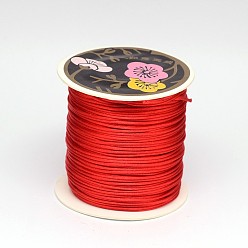 Rouge Fil de nylon, corde de satin de rattail, rouge, 1mm, environ 87.48 yards (80m)/rouleau