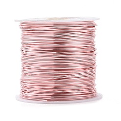 Pink Fil de cuivre rond fil de perles de cuivre, plaqué longue durée, rose, Jauge 21, 0.7mm, environ 42.65 pieds (13 m)/rouleau