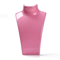 Pink Soportes de exhibición de busto de collar de plástico, rosa, 6.4x13.6x22 cm