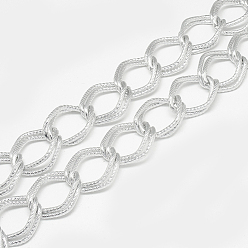 Gainsboro Unwelded Aluminum Curb Chains, Gainsboro, 32x25x2.3mm
