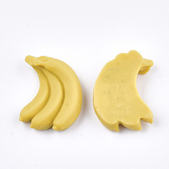 Jaune Cabochons décodés en résine, banane, jaune, 19.5x14.5x4mm