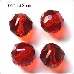 Красный Имитация Австрийские кристаллические шарики, класс AAA, граненые, круглые, красные, 8 мм, отверстие : 0.9~1 мм
