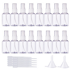 Clear Mini Transparent Plastic Funnel Hopper, 2ml Disposable Plastic Dropper and Transparent Round Shoulder Spray Bottle, Clear, 37x6mm, Hole: 2mm