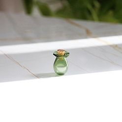 Vert mer Foncé Ornement de bouteilles en verre, accessoires de maison de poupée micro paysage, faire semblant de décorations d'accessoires, vert de mer foncé, 1.5x1.9 cm