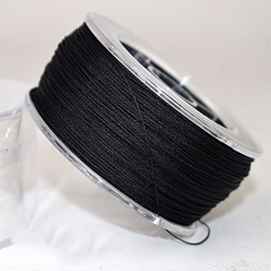 Black Nylon Thread Cord, For Jewelry Making, Black, 0.4mm, about 196.85 yards(180m)/roll