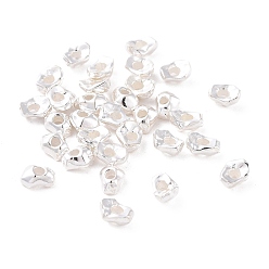 Argent 925 perles en argent sterling, nuggets, argenterie, 4x3x2mm, Trou: 1.2mm, environ87 pcs / 10 g