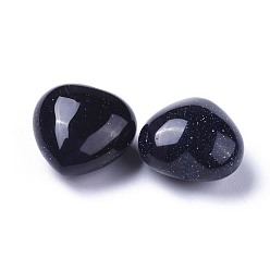 Blue Goldstone Synthetic Goldstone Beads, No Hole/Undrilled, Heart, 20x20x13~13.5mm