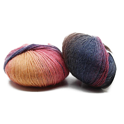 Colorful Rainbow Single-strand Dyed Thread Gradient Color Pure Wool Thread, Soft and Warm, for Hand-woven Shawl Scarf Hat, Colorful, about 196.85 Yards(180m)/Roll