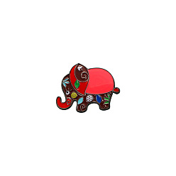 Roja Insignias de elefante, broche de dibujos animados, pins aleación del esmalte, rojo, 26x21 mm