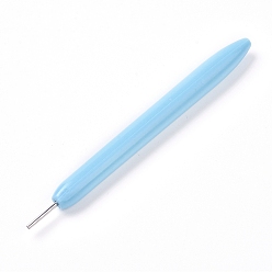 Светло-Голубой Бумага рюш инструмент, ротационная ручка с бифуркационной ручкой, с булавками из нержавеющей стали и пластиковой ручкой, Небесно-голубой, 101x8.5 мм