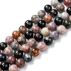 Tourmaline Tourmaline naturelle rangées de perles rondes, 6mm, Trou: 1mm, Environ 66 pcs/chapelet, 15.5 pouce