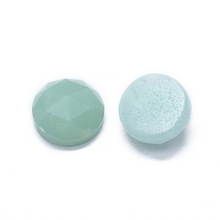 Amazonite Natural Amazonite Cabochons, Faceted, Flat Round, 7.5x3.5~4mm