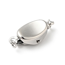 Stainless Steel Color 304 Stainless Steel Clasps, Stainless Steel Color, 17x7.5x5.5mm, about 2pcs/set