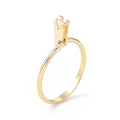 Golden Zinc Alloy Cuff Ring Findings, Spring Type Ring Stone Holder, Ring Settings for Rhinestone, Golden, Inner Diameter: 18.5~19mm, Support: 10x4mm
