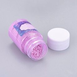 Violet Poudre de perle de pigment de mica nacré, pour la résine UV, fabrication de bijoux artisanaux en résine époxy et nail art, violette, bouteille: 29x50 mm, sur 6~7 g / bouteille