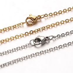 Mixed Color 304 Stainless Steel Cable Chain Necklaces, with Lobster Claw Clasps, Mixed Color, 19.7 inch(50cm)