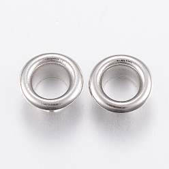 Stainless Steel Color 201 Stainless Steel European Cores, Rondelle, Stainless Steel Color, 9x4mm, Hole: 5mm