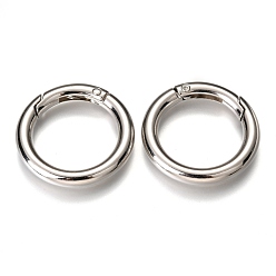 Platinum Zinc Alloy Spring Gate Rings, O Rings, Platinum, 35x5mm, Inner Diameter: 25mm