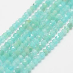 Amazonite Natural Amazonite Bead Strands, Grade AA, Faceted, Round, 2mm, Hole: 0.5mm, about 190~206pcs/strand, 15.5  inch(320~330mm)