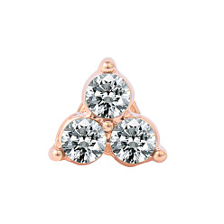 Or Rose Goujons de bande de montre triangle en alliage, clous métalliques pour accessoires de boucles de montre, or rose, 0.6x0.8 cm