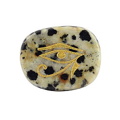 Dálmata del Jaspe Cabujones jaspe dálmata naturales, ovalado con ojo egipcio de patrón ra/re, religión, 25x20x6.5 mm