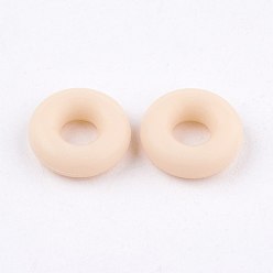 Pêche Perles de silicone, bricolage fabrication de bracelets, donut, peachpuff, 5x2mm, Trou: 1mm