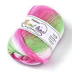 Coloré Fil à tricoter en laine, segment teint, fil au crochet, colorées, 1 mm, environ 400 m/rouleau