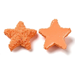 Orange Opaque Resin Cabochons, Star, Orange, 23.5x25x7.5mm