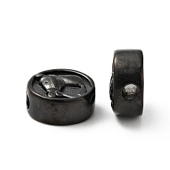 Electrophoresis Black 304 bolas de acero inoxidable, redondo plano con patrón de caballo, electroforesis negro, 10.5x5 mm, agujero: 2 mm