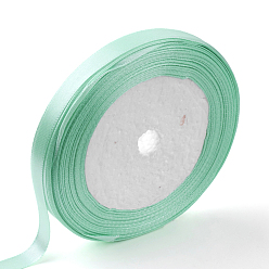 Turquoise Single Face Satin Ribbon, Polyester Ribbon, Turquoise, 1/4 inch(6mm), about 25yards/roll(22.86m/roll), 10rolls/group, 250yards/group(228.6m/group)