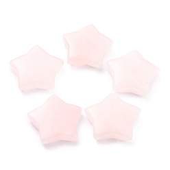 Cuarzo Rosa Natural aumentó de perlas de cuarzo, ningún agujero, estrella, 31x30.5x8~8.5 mm