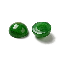 Green Natural White Jade Cabochons, Dyed, Half Round/Dome, Dark Green, 10x4.5mm