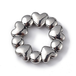 Color de Acero Inoxidable 304 de acero inoxidable que une los anillos, anillo del corazón, color acero inoxidable, 18x3 mm, diámetro interior: 8.5 mm