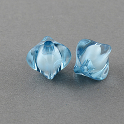 Bleu Ciel Perles acryliques transparentes, Perle en bourrelet, losange, bleu ciel, 8x10x10mm, trou: 2 mm, environ 1790 pcs / 500 g
