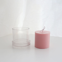Claro Moldes de velas de pilar de plástico diy, moldes para hacer velas, para molde de epoxi de fundición de resina, Claro, 7.5x7 cm, agujero: 2.5 mm, diámetro interior: 6 cm