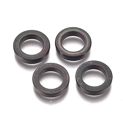 Черный Цвет Металла 304 из нержавеющей стали бусы, кольцо, металлический черный , 10x2 мм, отверстие : 6.5 мм