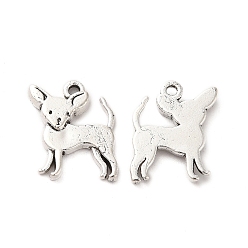 Antique Silver Tibetan Style Alloy Charms, Dog Charm, Antique Silver, 14x12x2mm, Hole: 1.2mm, about 684pcs/500g