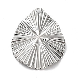 Stainless Steel Color 304 Stainless Steel Pendants, Teardrop Charm, Stainless Steel Color, 31x24.5x2mm, Hole: 1.6mm