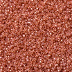 (RR553) Teint Foncé Pêche SilverDoublé Perles rocailles miyuki rondes, perles de rocaille japonais, (rr 553) albâtre argenté pêche foncé teint, 11/0, 2x1.3mm, trou: 0.8 mm, sur 1100 pcs / bouteille, 10 g / bouteille