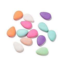Couleur Mélangete Perles acryliques opaques, larme, couleur mixte, 17x11.5x4mm, Trou: 1.2mm, 895 pcs / 500 g