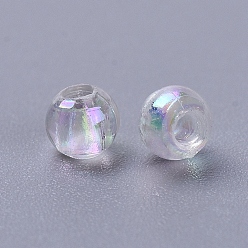 Clair AB Perles acryliques transparentes écologiques, ronde, couleur ab , clair ab, 4mm, trou: environ 1.2 mm; environ 17000 pcs / 500 g.