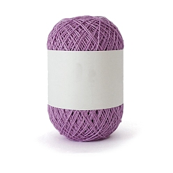 Violet 175M Size 5 Linen & Polyester Crochet Threads, Embroidery Thread, Yarn for Lace Hand Knitting, Violet, 1mm