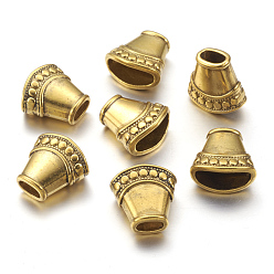 Or Antique Style tibétain perles cônes, sans cadmium et sans plomb, colonne, Or antique, 15x15x8mm, Trou: 6x3mm, diamètre intérieur: 13x5.5 mm
