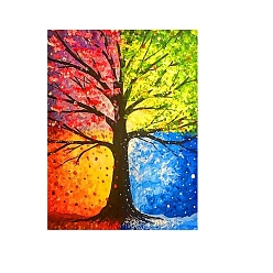 Colorful DIY Diamond Painting Tree of Life Pattern Kit, Including Resin Rhinestones Bag, Diamond Sticky Pen, Tray Plate and Glue Clay, Colorful, 400x300mm