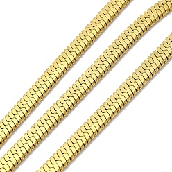 Doré  Placage ionique (ip) 3304 chaînes de serpent plates en acier inoxydable, avec bobine, soudé, or, 5x1.5mm